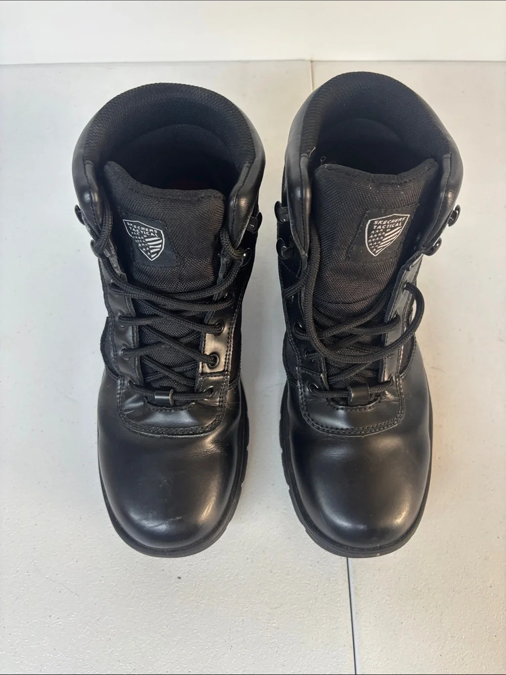 Skechers Men’s Black HydroGuard Lace-Up Tactical Boots